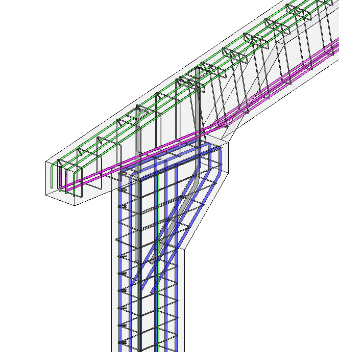 detalhe de armaduras ligação viga pilar pré-fabricado concreto